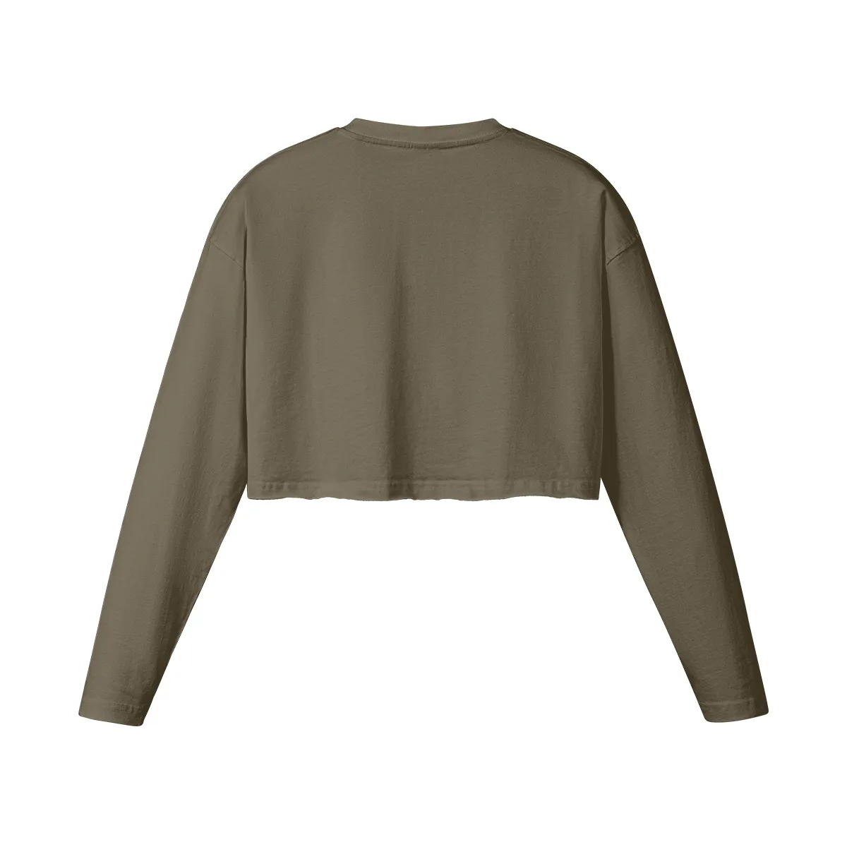 Teddy Ride 260GSM Women's Raw Hem Long Sleeve Crop Top