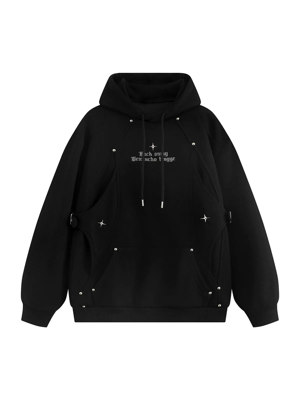 Thesupermade Patchwork Star Beaded Hoodie