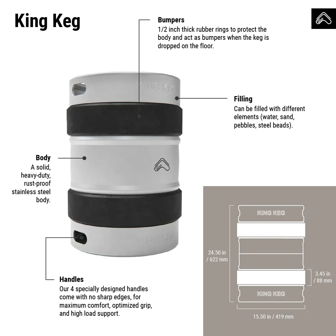 Wod King Keg  Strongman Log Press Farmers Carry And Powerlifting From 35 Lbs